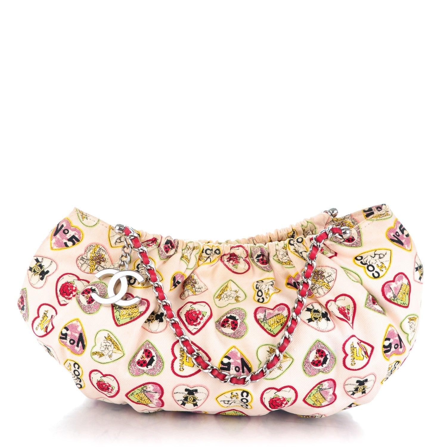 Chanel Canvas Coco Hearts Shoulder Bag Pink 1 of 7