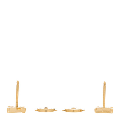 Louis Vuitton 18K Yellow Gold LV Stud Earrings 3 of 4