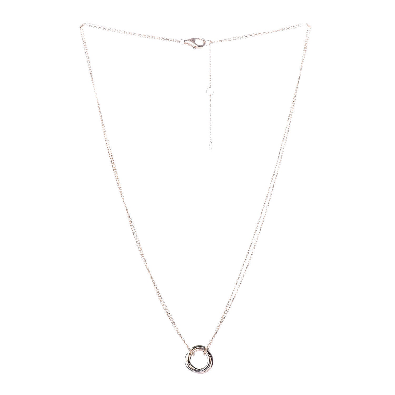 Cartier 18K Pink Yellow White Gold Trinity Double Chain Pendant Necklace 3 of 6