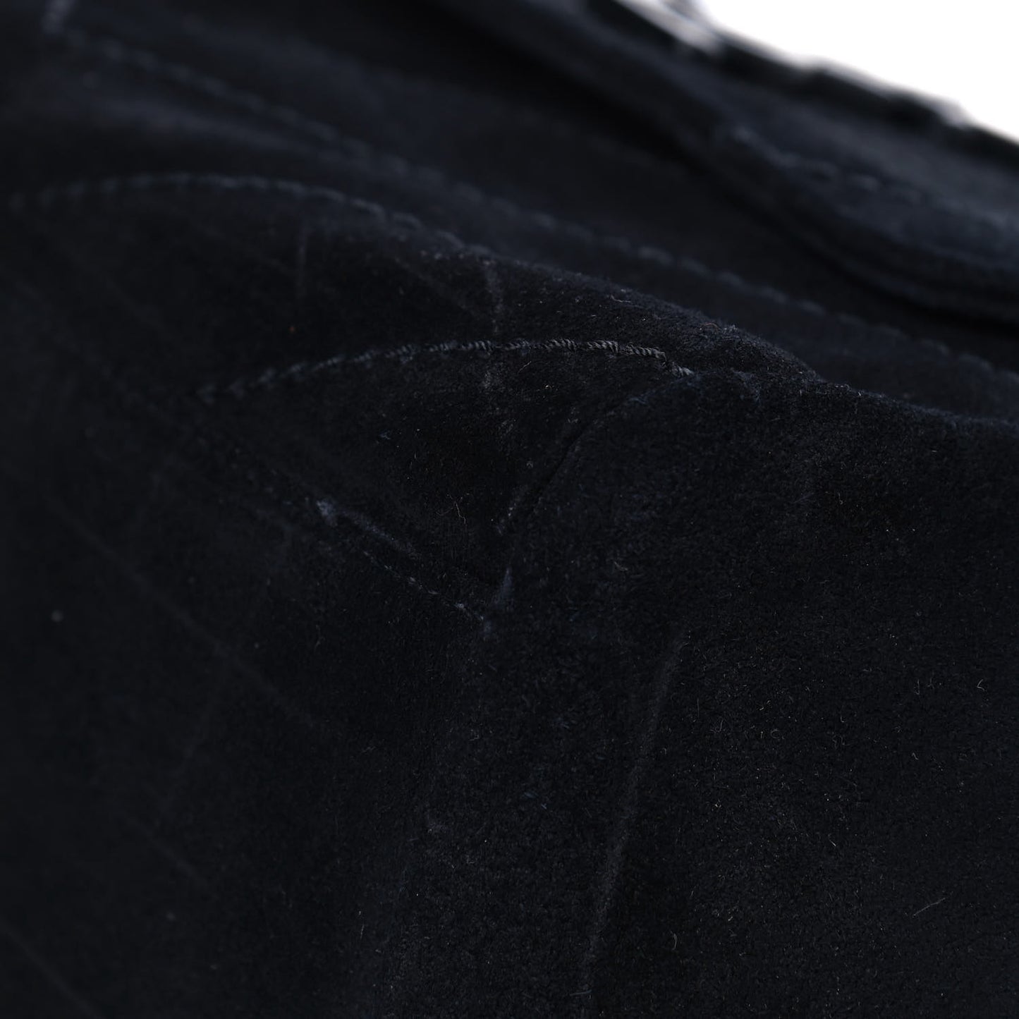 Suede Chevron Monogram Small Nolita Black