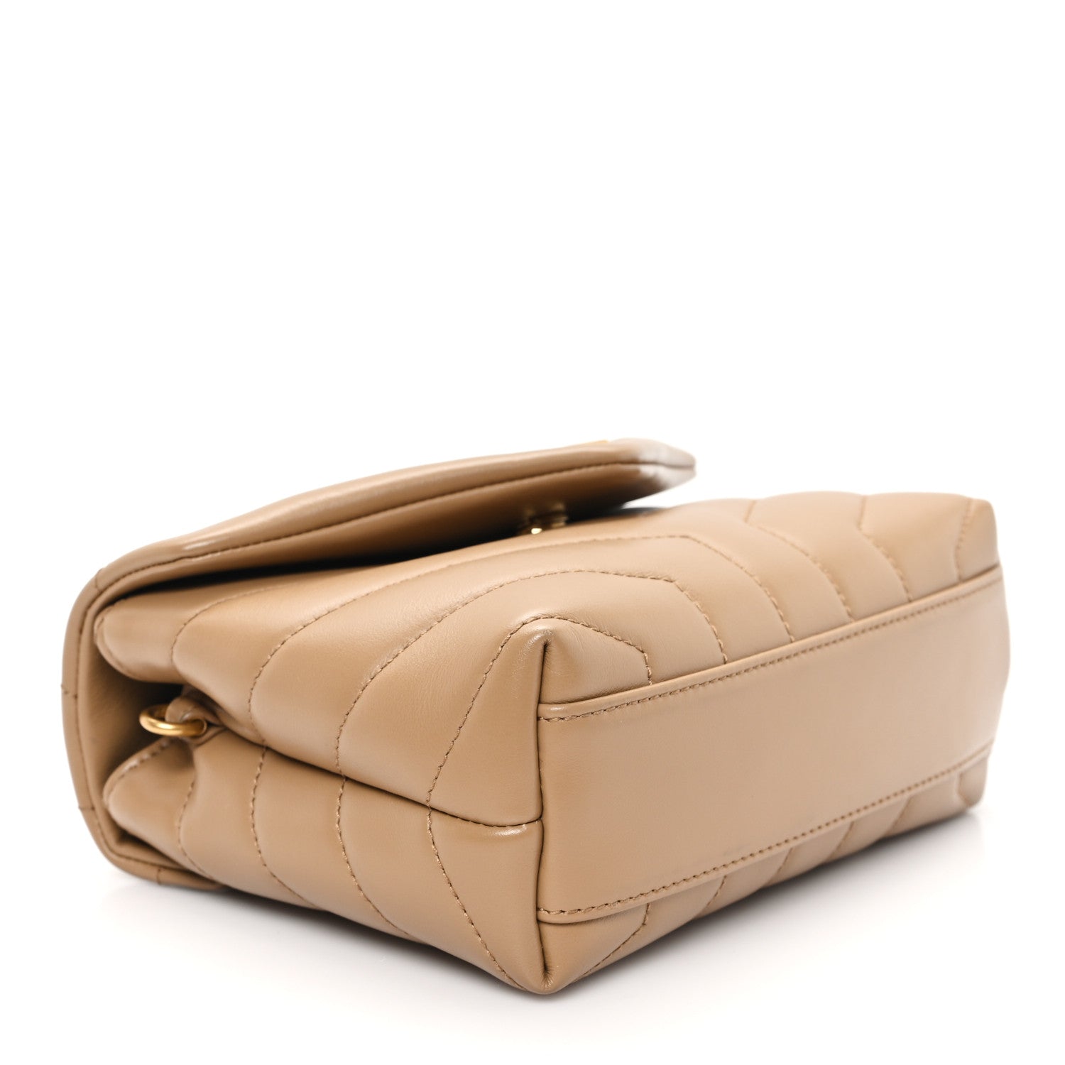 Saint Laurent Calfskin Y Quilted Monogram Toy Loulou Crossbody Bag Natural Tan 4 of 11