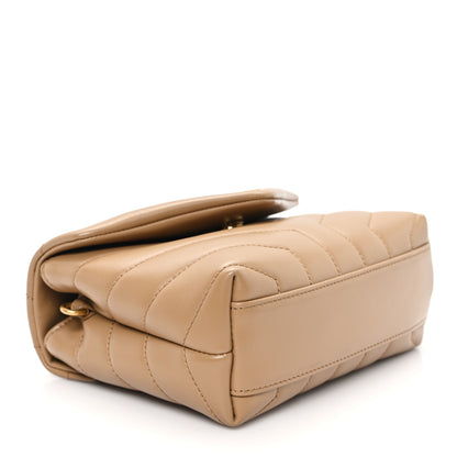 Saint Laurent Calfskin Y Quilted Monogram Toy Loulou Crossbody Bag Natural Tan 4 of 11