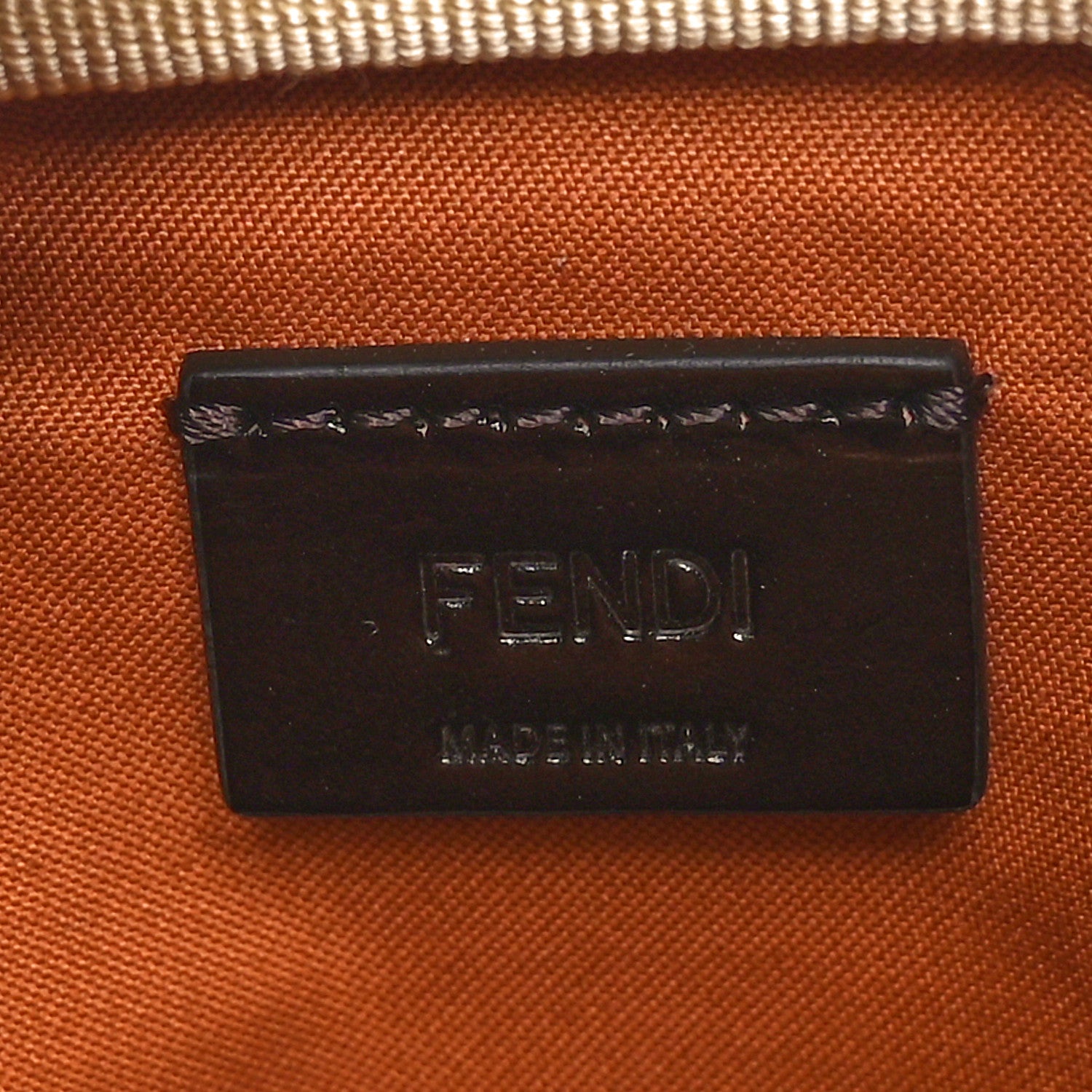Fendi Merino Wool Vitello Grace Small Toiletry Case Foresta Soft Gold 6 of 10