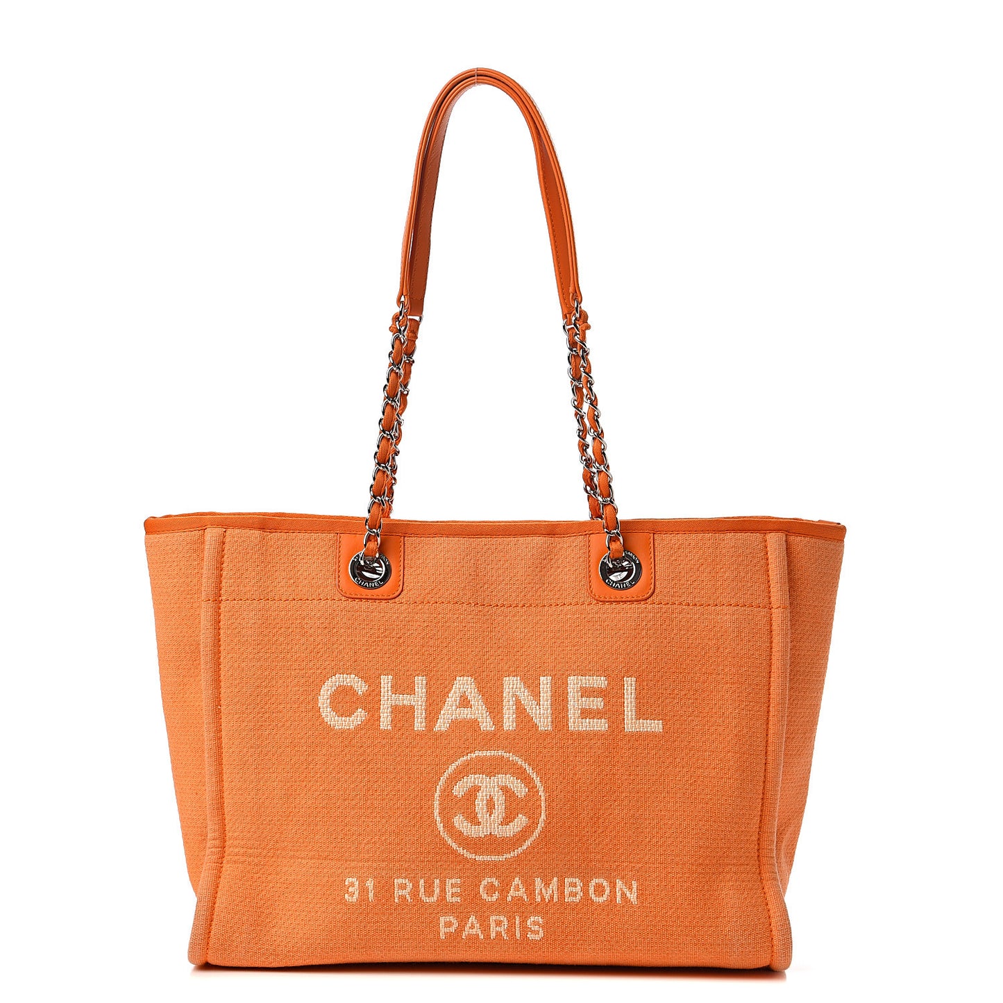 Canvas Small Deauville Tote Orange