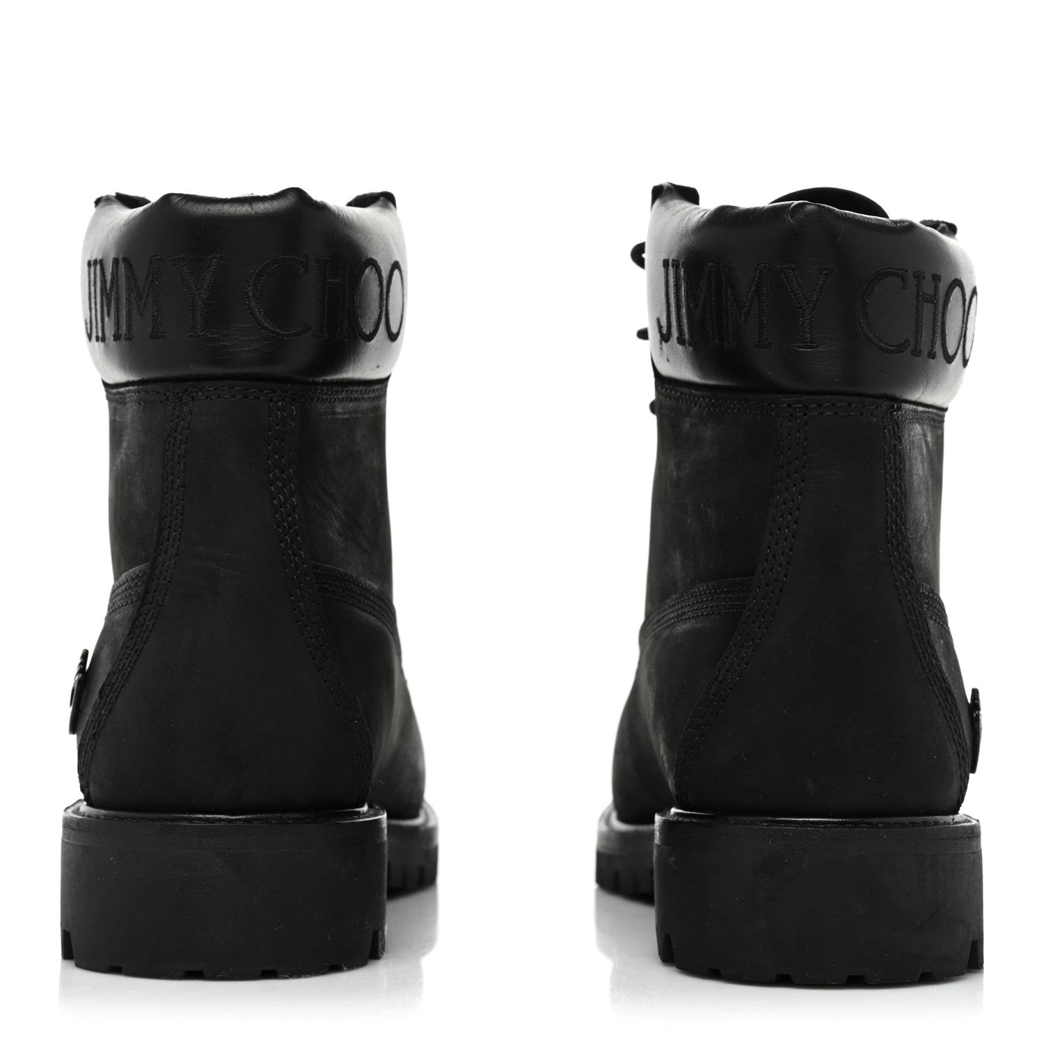 Jimmy Choo X TIMBERLAND Nubuck Glitter Ankle Boots 10 Black Gunmetal 4 of 12
