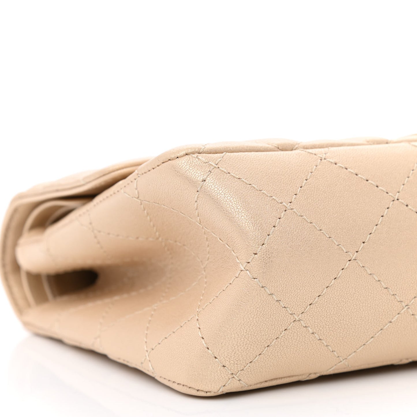 Metallic Sheepskin Quilted 2.55 Reissue 226 Flap Pale Gold