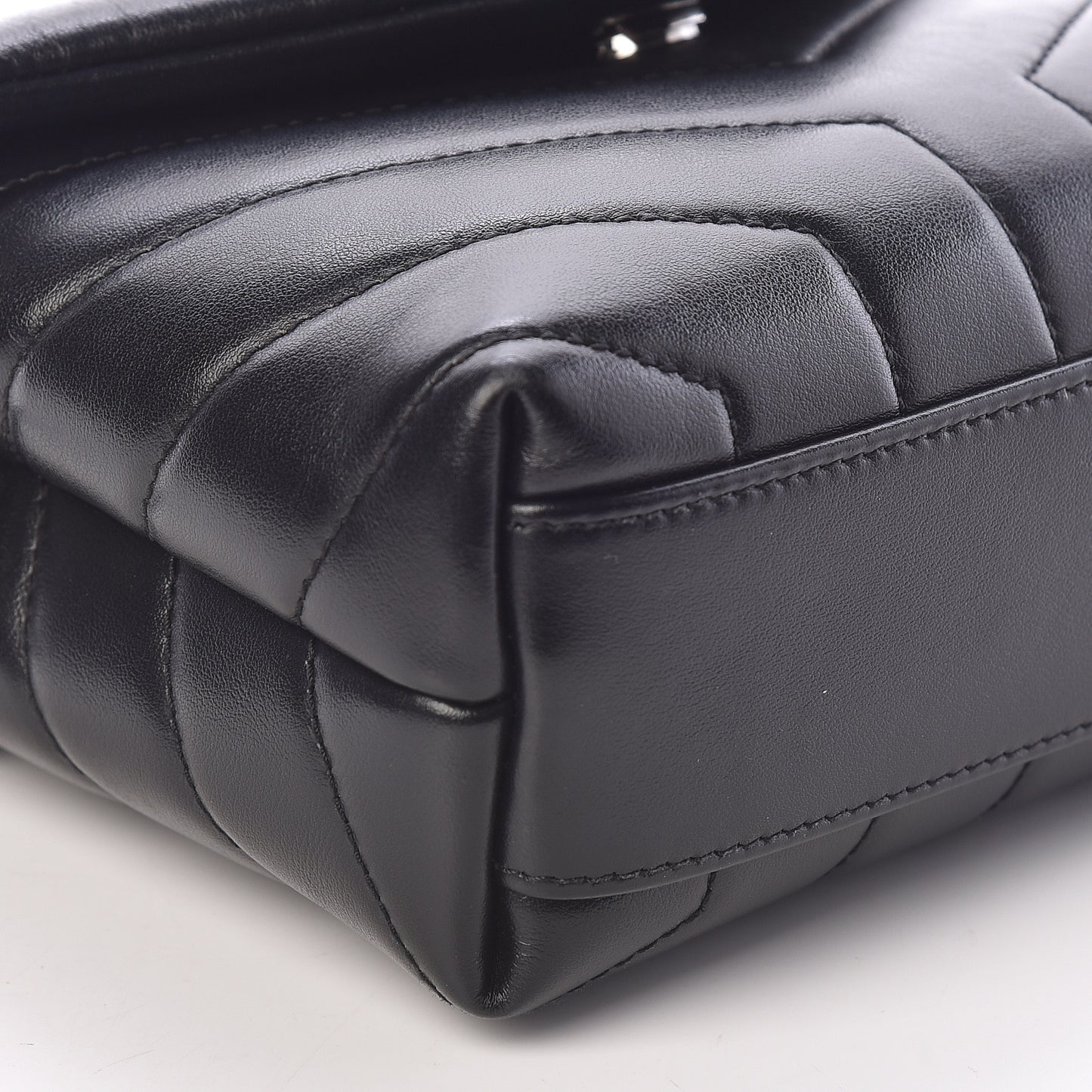 Calfskin Y Quilted Monogram Toy Loulou Crossbody Bag Black