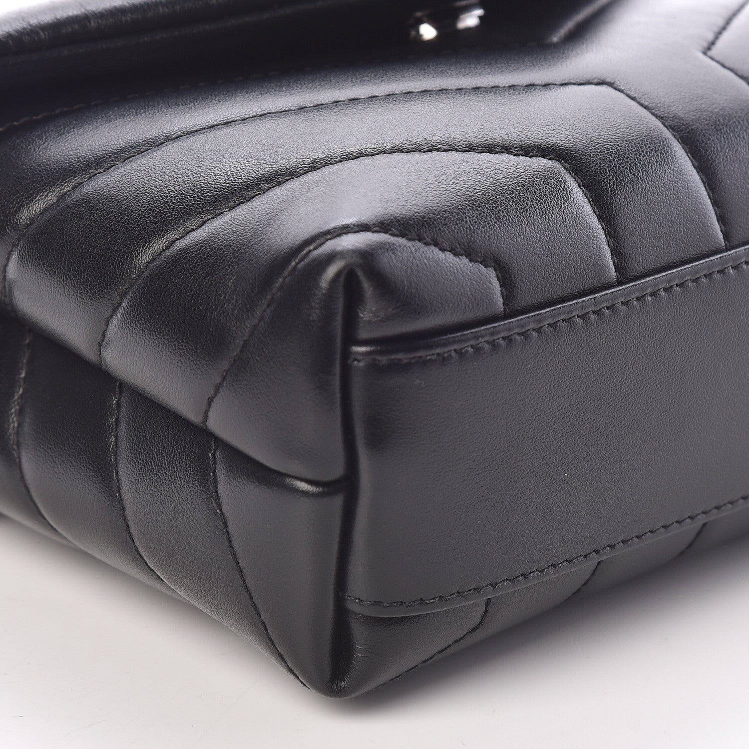 Saint Laurent Calfskin Y Quilted Monogram Toy Loulou Crossbody Bag Black 9 of 11