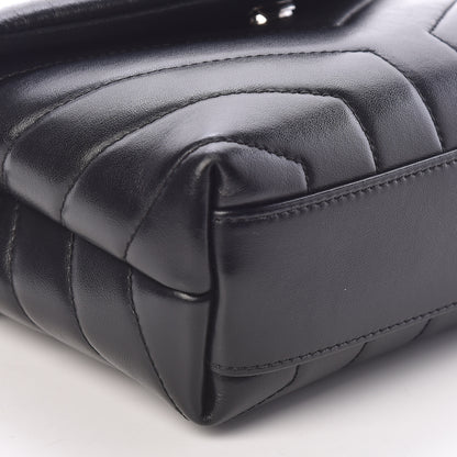 Saint Laurent Calfskin Y Quilted Monogram Toy Loulou Crossbody Bag Black 9 of 11