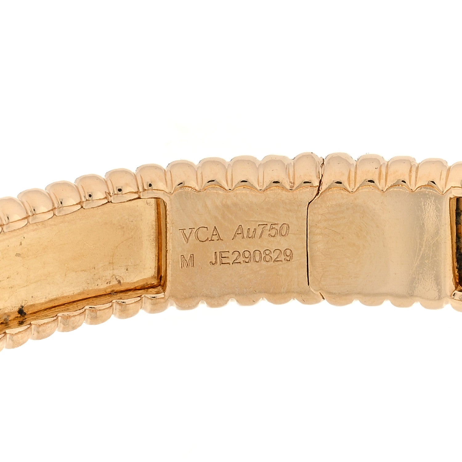 Van Cleef & Arpels 18K Yellow Gold Perlee Signature Bangle Bracelet M 3 of 4