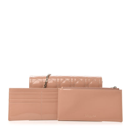 Christian Dior Patent Cannage Lady Dior Convertible Clutch Rose Des Vents 10 of 10