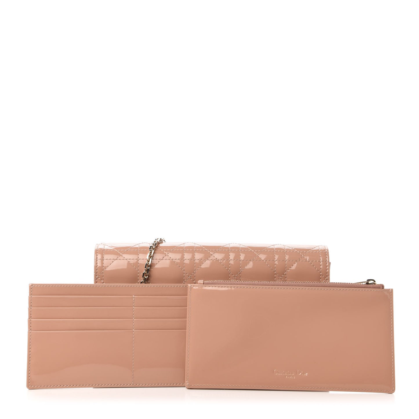 Patent Cannage Lady Dior Convertible Clutch Rose Des Vents