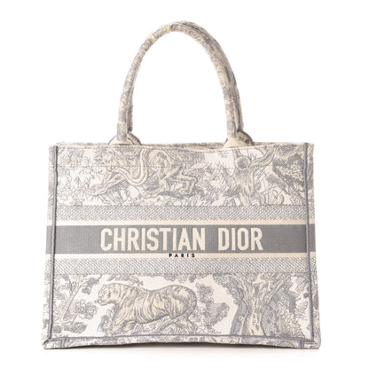 Christian Dior Canvas Embroidered Medium Dioriviera Toile De Jouy Book Tote Gray 1 of 12