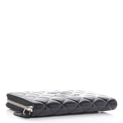 Chanel Calfskin Quilted Small Diamond CC Zip Around Wallet Black 4 of 8