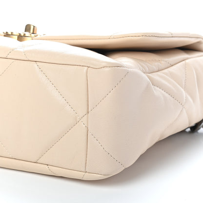 Chanel Goatskin Quilted Large Chanel 19 Flap Beige 9 of 9