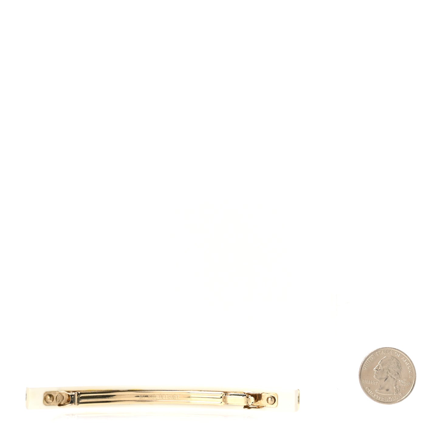 Resin Chain CC Hair Clip Barrette White Gold