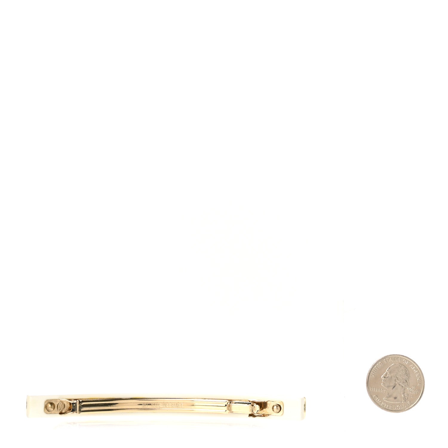 Chanel Resin Chain CC Hair Clip Barrette White Gold 2 of 4