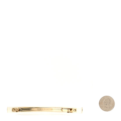 Chanel Resin Chain CC Hair Clip Barrette White Gold 2 of 4