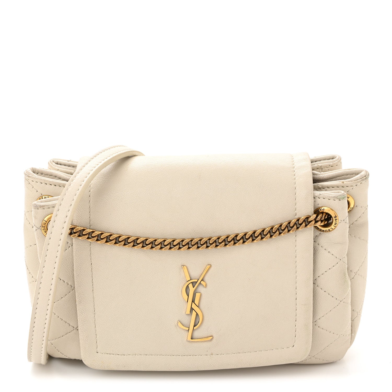 Saint Laurent Lambskin Quilted Monogram Mini Nolita Crema Soft 1 of 11