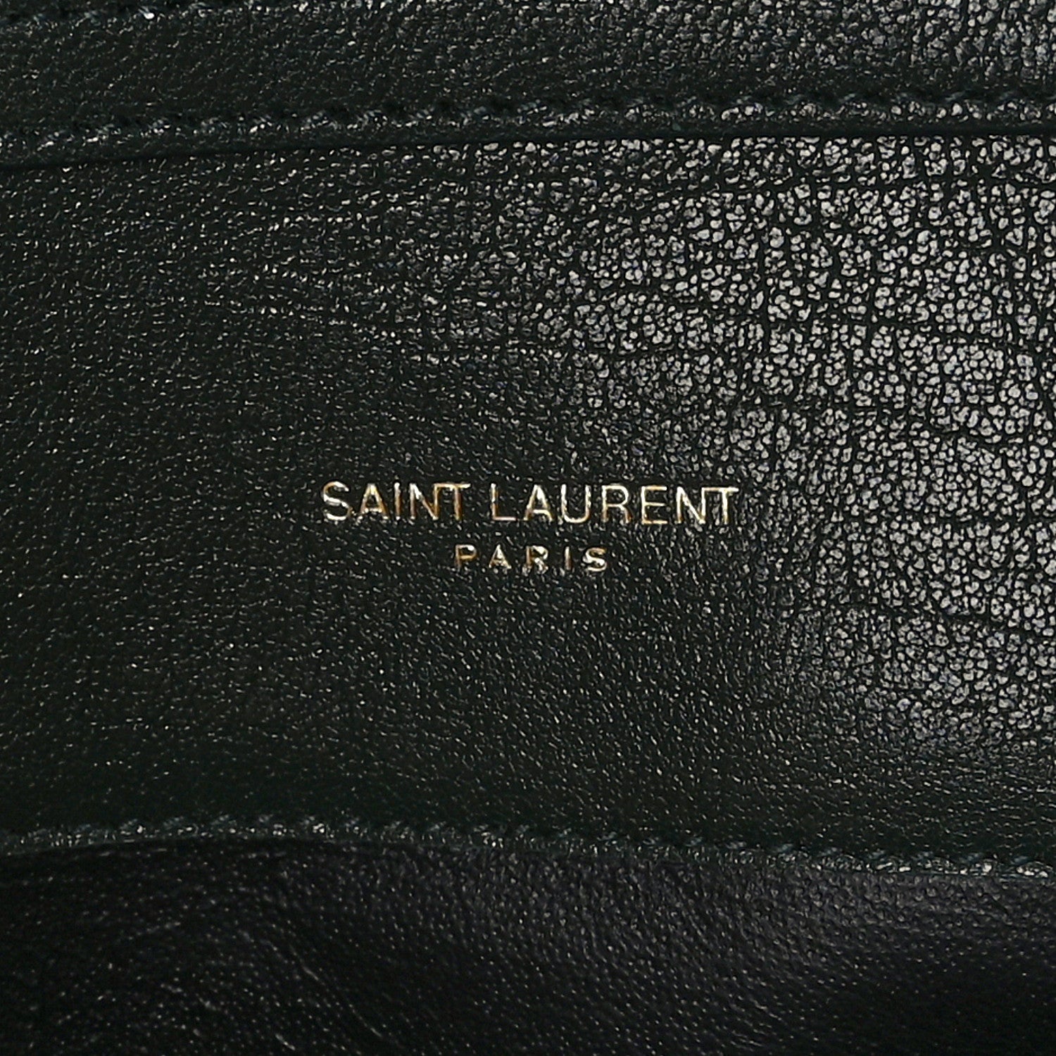 Saint Laurent Lambskin Diamond Quilted Becky Chain Wallet Vert Fonce 5 of 7