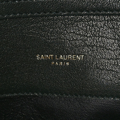 Saint Laurent Lambskin Diamond Quilted Becky Chain Wallet Vert Fonce 5 of 7