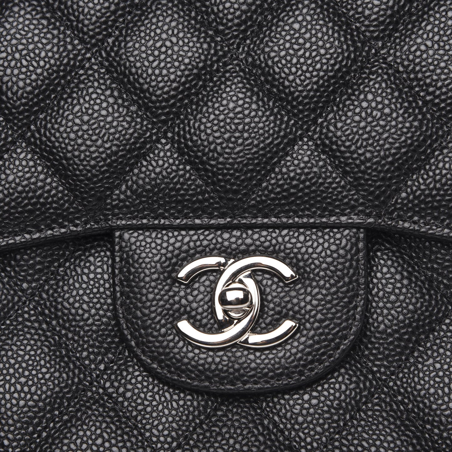 Caviar Quilted Jumbo Double Flap Black