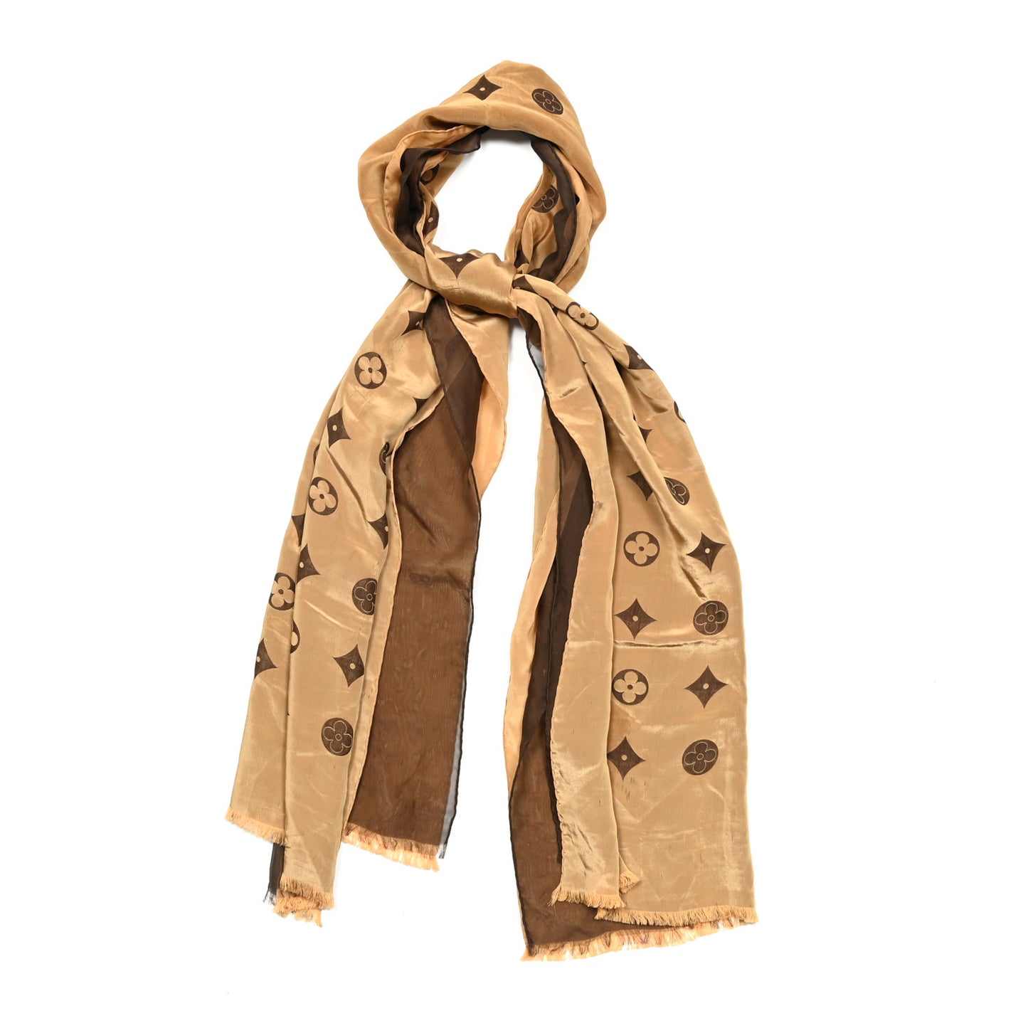Silk Acetate Monogram Saint Petersbourg Stole Brown