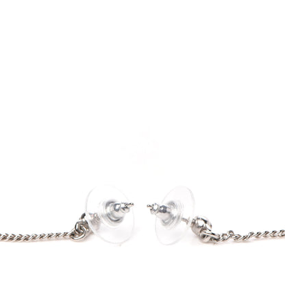Chanel Baguette Crystal CC Drop Earrings Silver 3 of 4