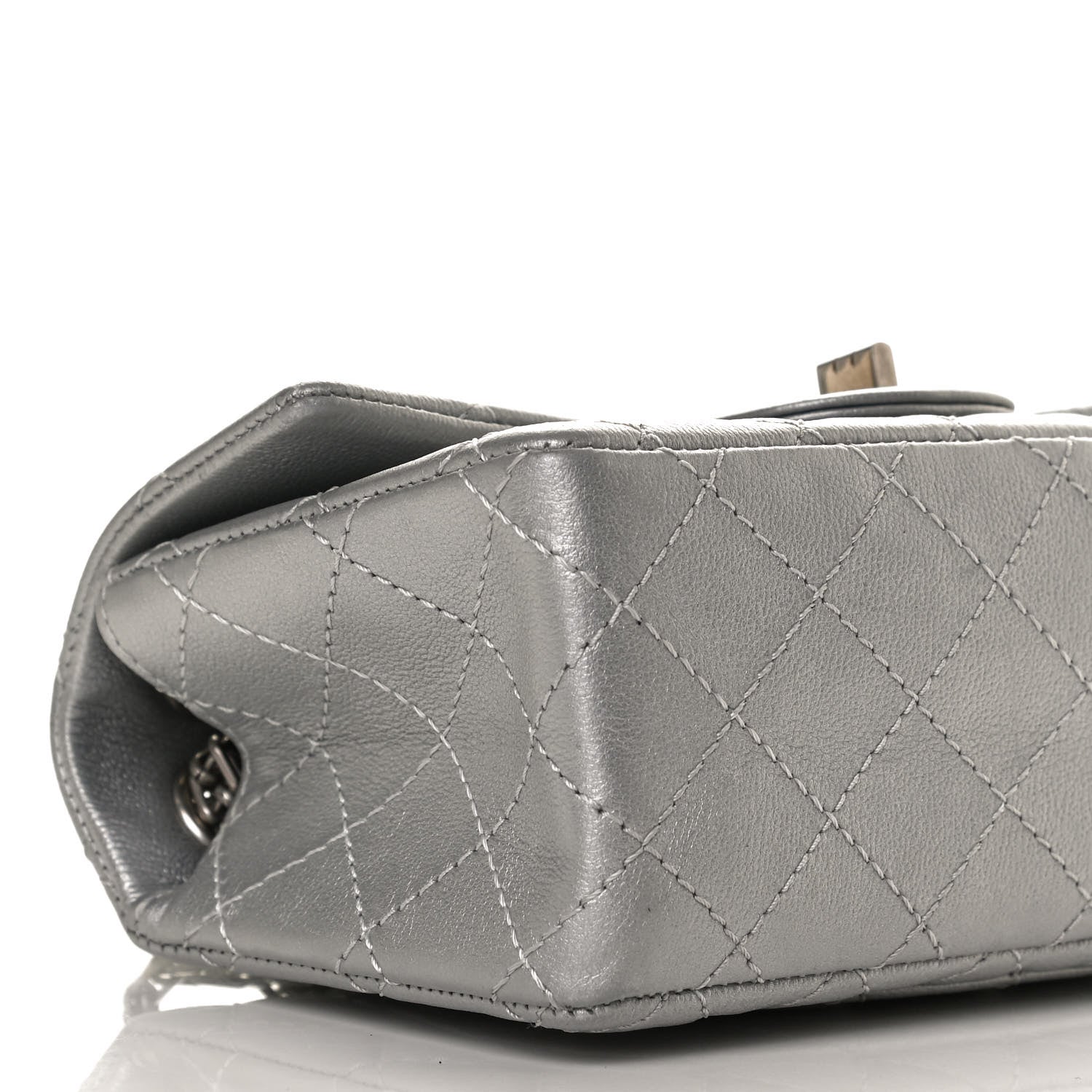 Chanel Metallic Grained Calfskin Quilted 2.55 Reissue Mini Flap Silver 5 of 12