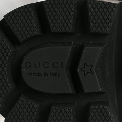 Gucci Calfskin Sylvie Web Womens Lace Up Combat Boots 37.5 Black 6 of 9