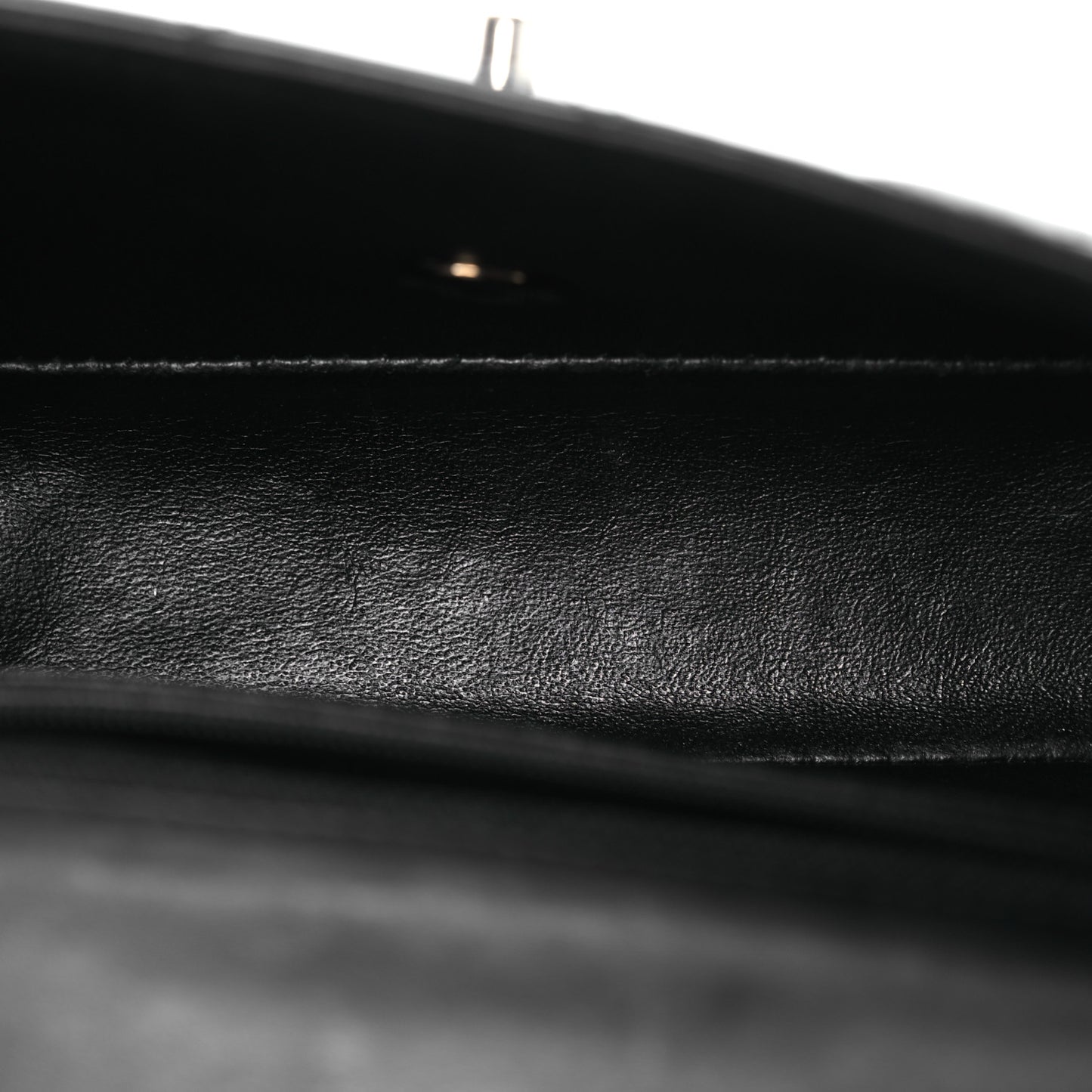 Patent Calfskin Quilted Mini Rectangular Flap Black