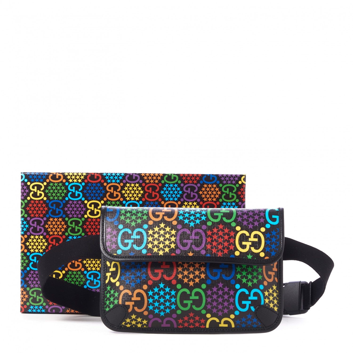 Gucci GG Supreme Monogram Psychedelic Slim Belt Bag Black 10 of 10