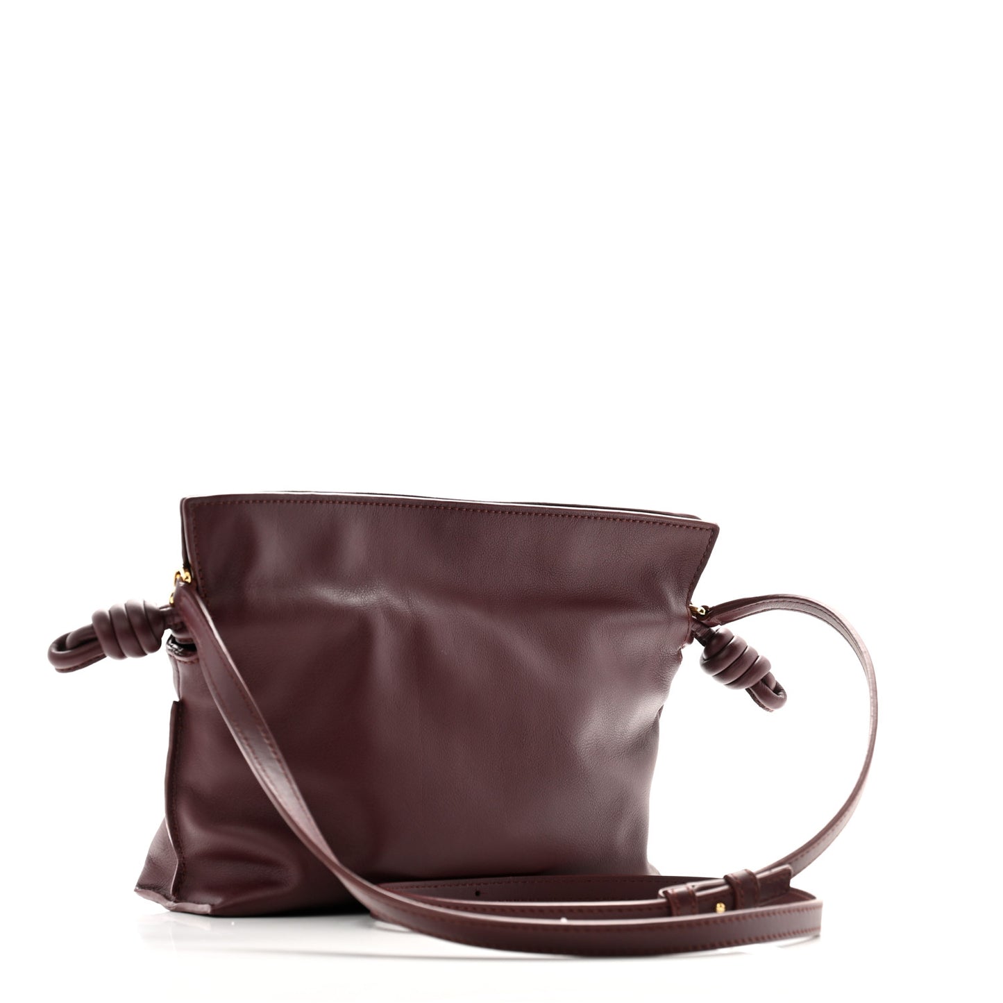 Calfskin Mini Flamenco Knot Clutch Prune