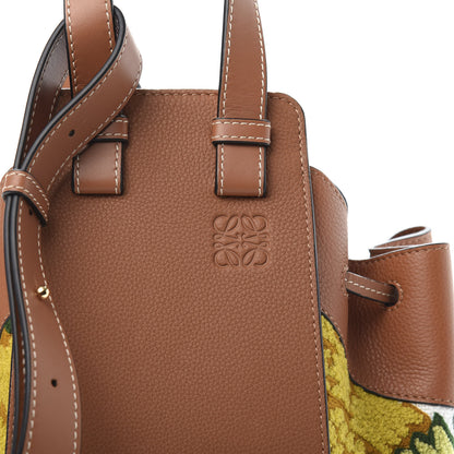 Loewe Calfskin Embroidered Floral Small Hammock Shoulder Bag Tan Yellow 10 of 10
