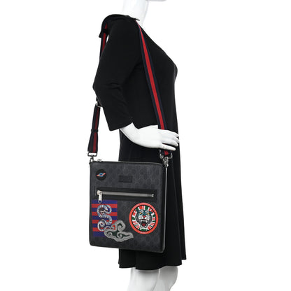 Gucci GG Supreme Monogram Night Courrier Flat Messenger Bag Black Multicolor 2 of 13