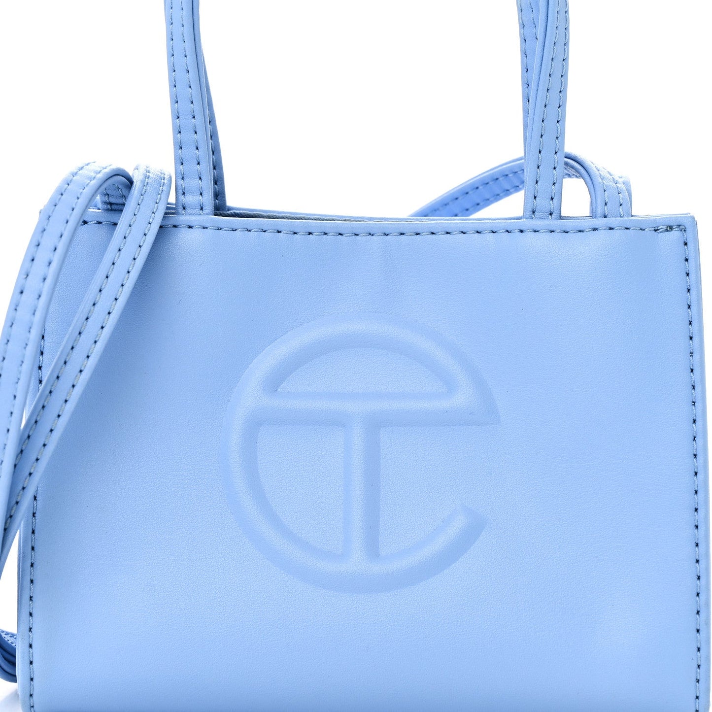 Vegan Leather Small Shopping Bag Cerulean
