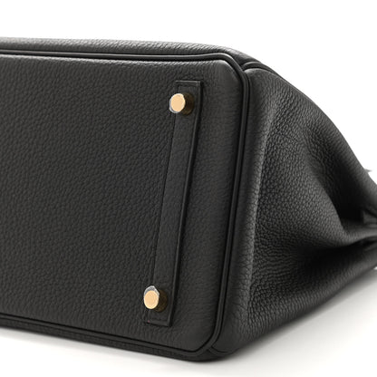 Hermes Togo Horseshoe Birkin 30 Black Rouge Grenat 10 of 11