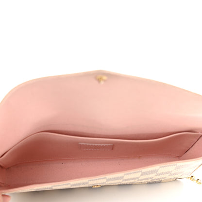 Louis Vuitton Damier Azur Pochette Felicie Chain Wallet Rose Ballerine 6 of 12