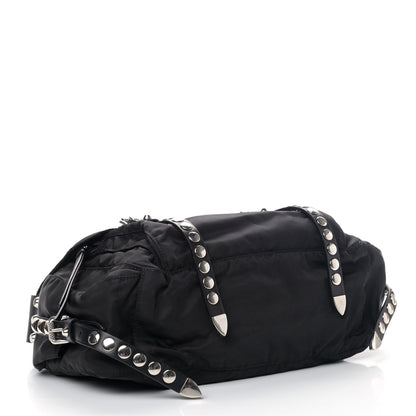 Prada Nylon New Vela Studded Messenger Bag Black 3 of 4
