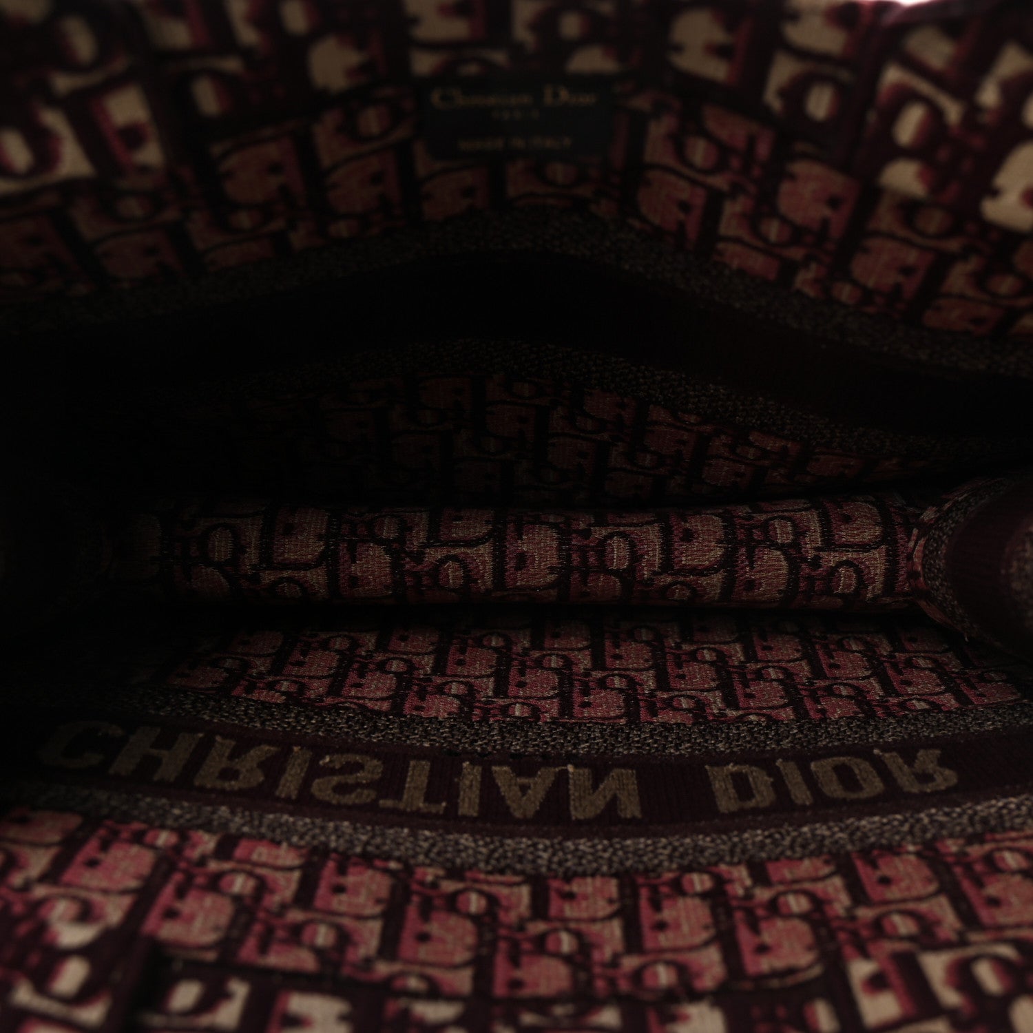 Christian Dior Oblique Medium Book Tote Burgundy Multicolor 5 of 10