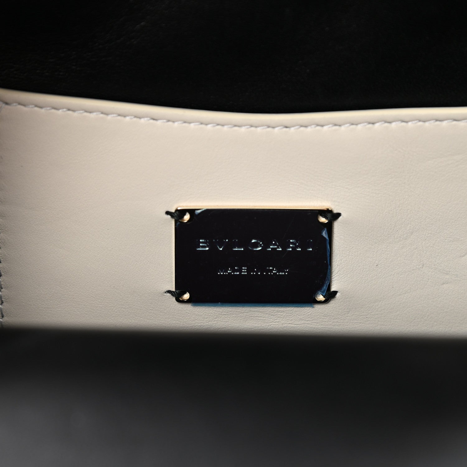 Bulgari Calfskin Matelasse Serpenti Cabochon Backpack White 6 of 9