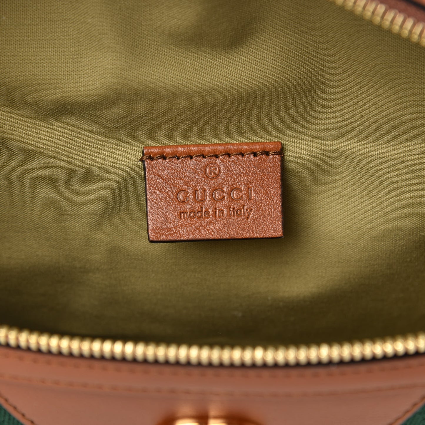 Vintage Canvas Web Belt Bag Sand Cuir