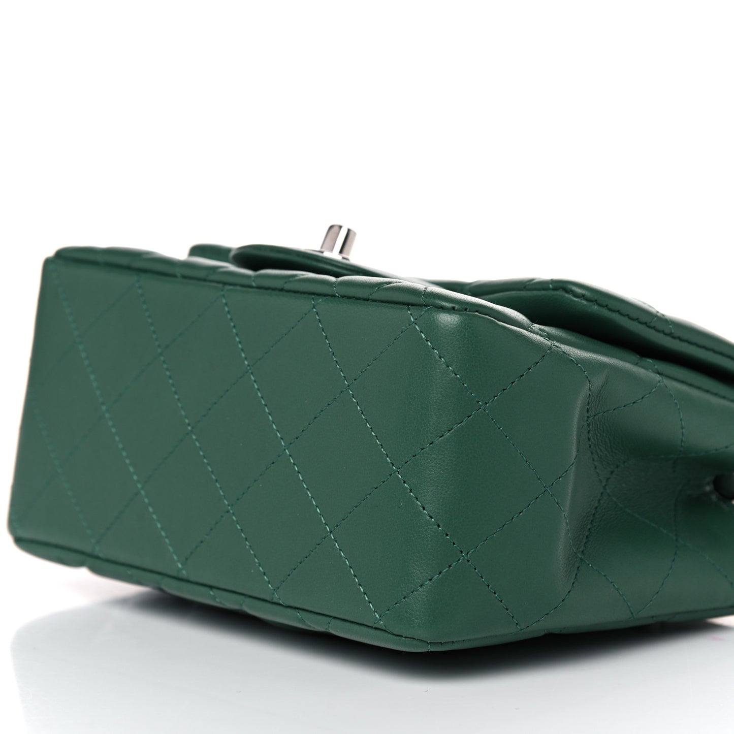 Lambskin Quilted Mini Square Flap Green