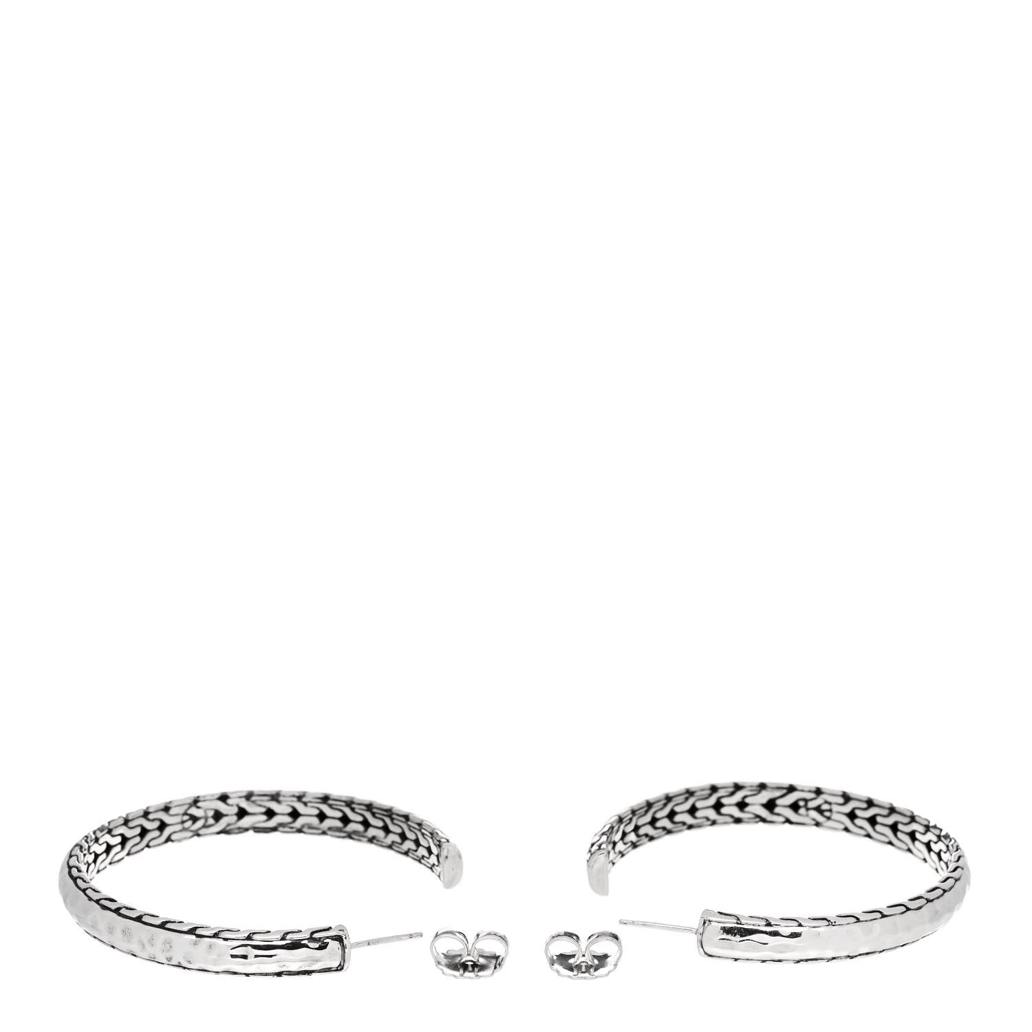 John Hardy Sterling Silver Classic Chain Hoop Earrings 3 of 5