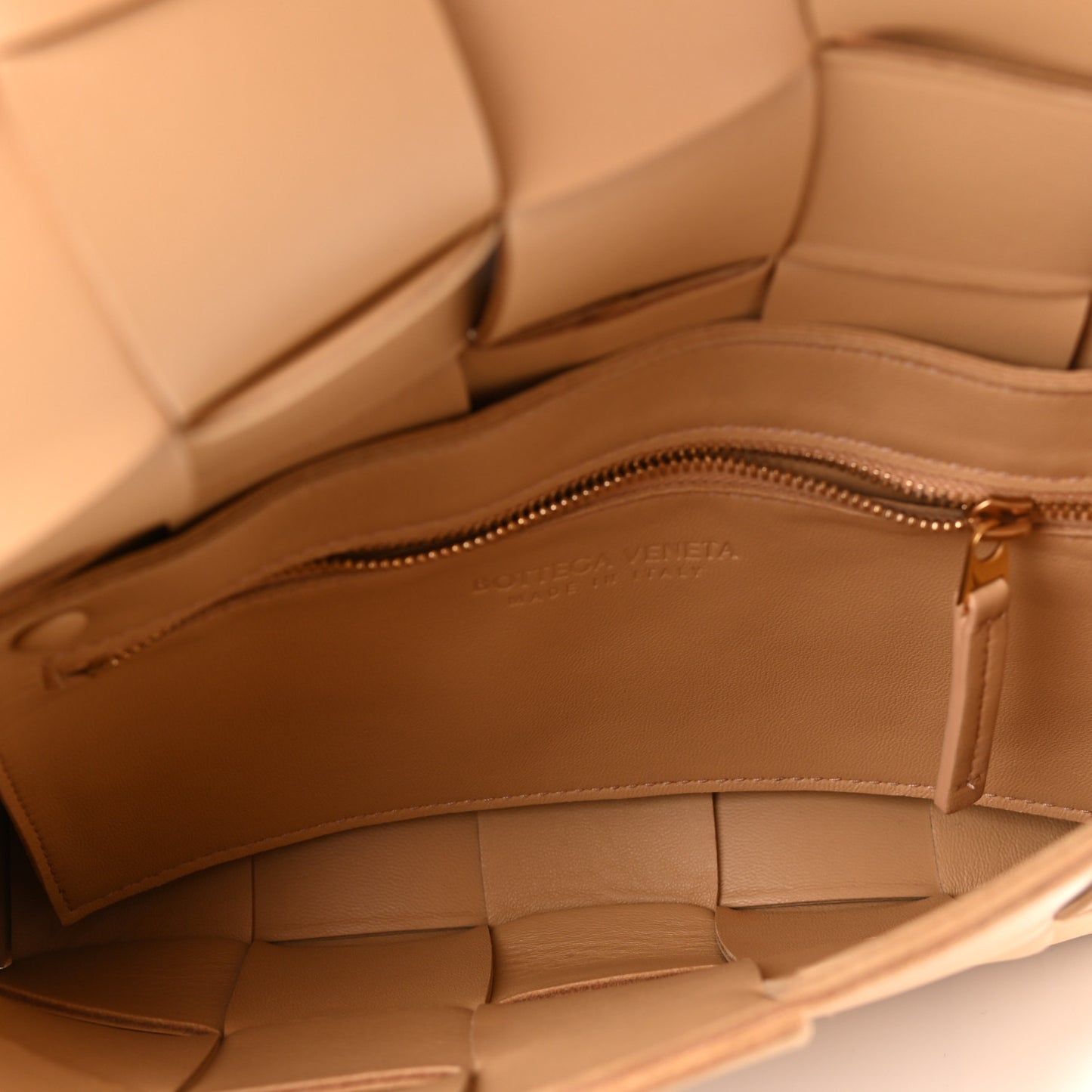 Nappa Maxi Intreccio Cassette Bag Almond