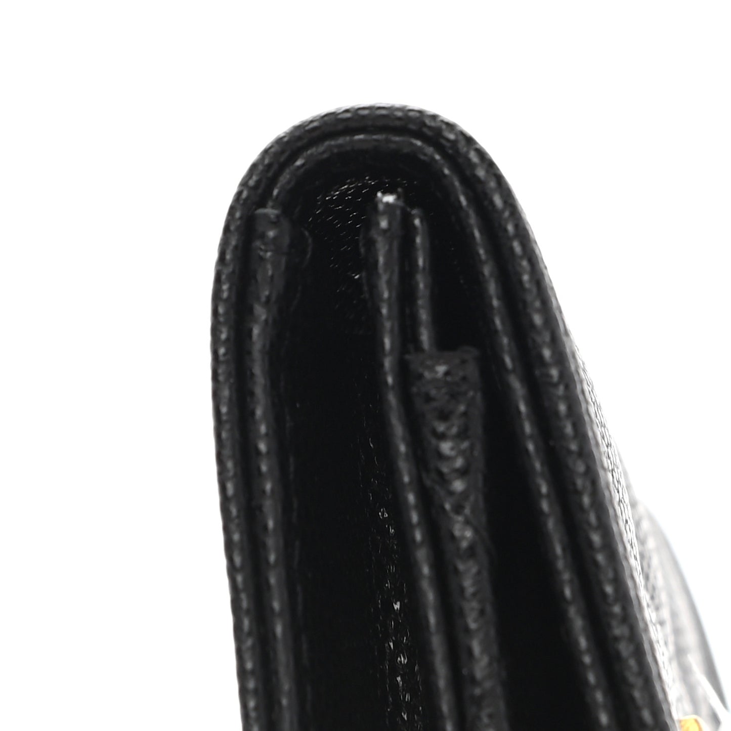 Caviar Quilted Boy Flap Card Holder Black