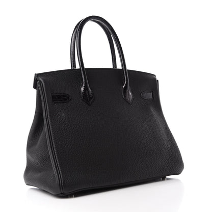 Hermes Togo Shiny Niloticus Crocodile Birkin Touch 30 Black 3 of 11