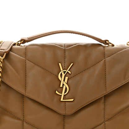 Saint Laurent Lambskin Quilted Toy Loulou Puffer Monogram Chain Satchel Dark Cork 8 of 10