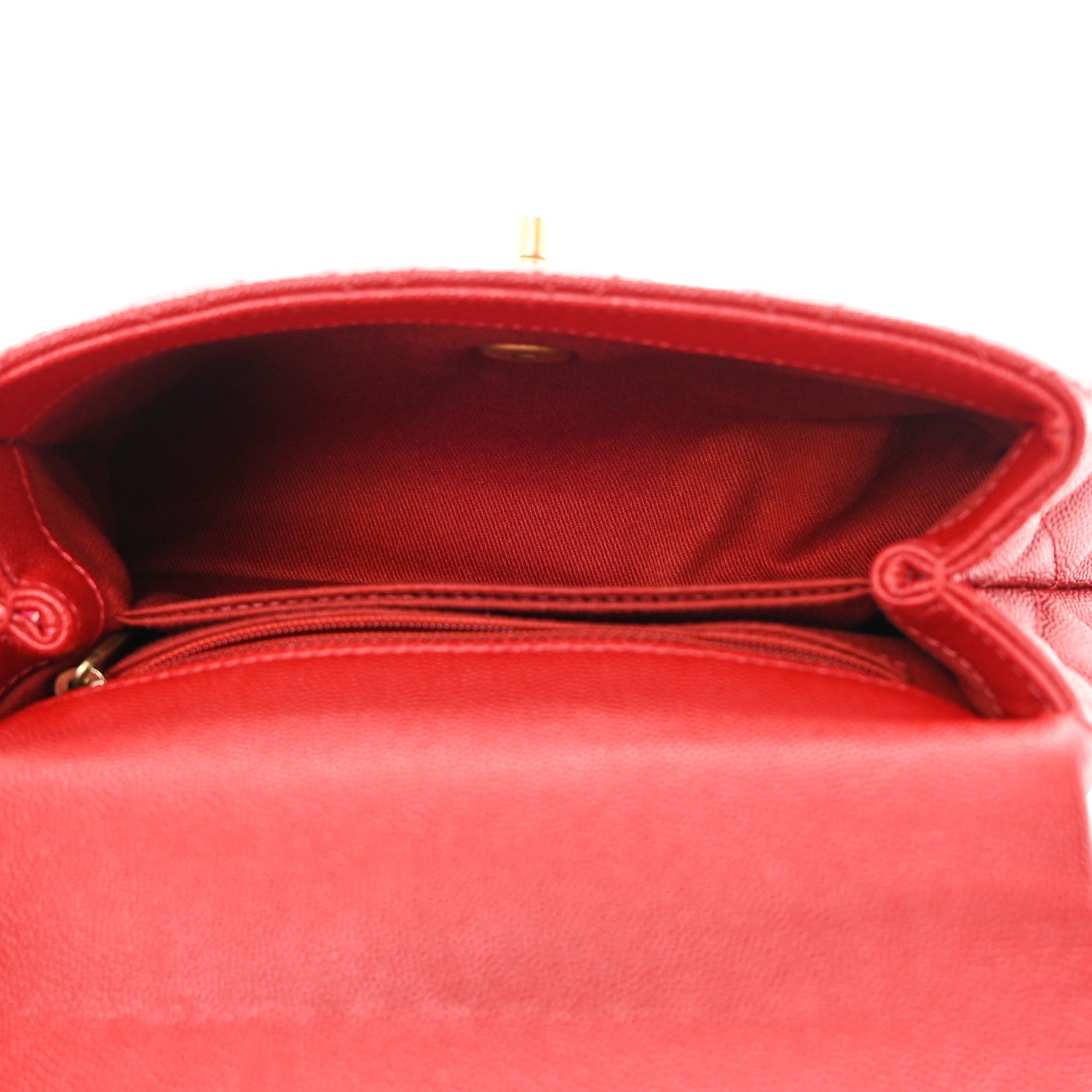 Chanel Caviar Quilted Mini Coco Handle Flap Red 5 of 12