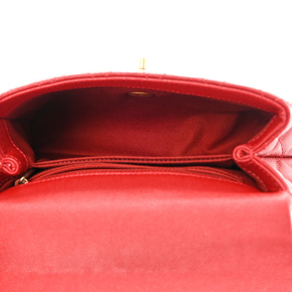 Chanel Caviar Quilted Mini Coco Handle Flap Red 5 of 12